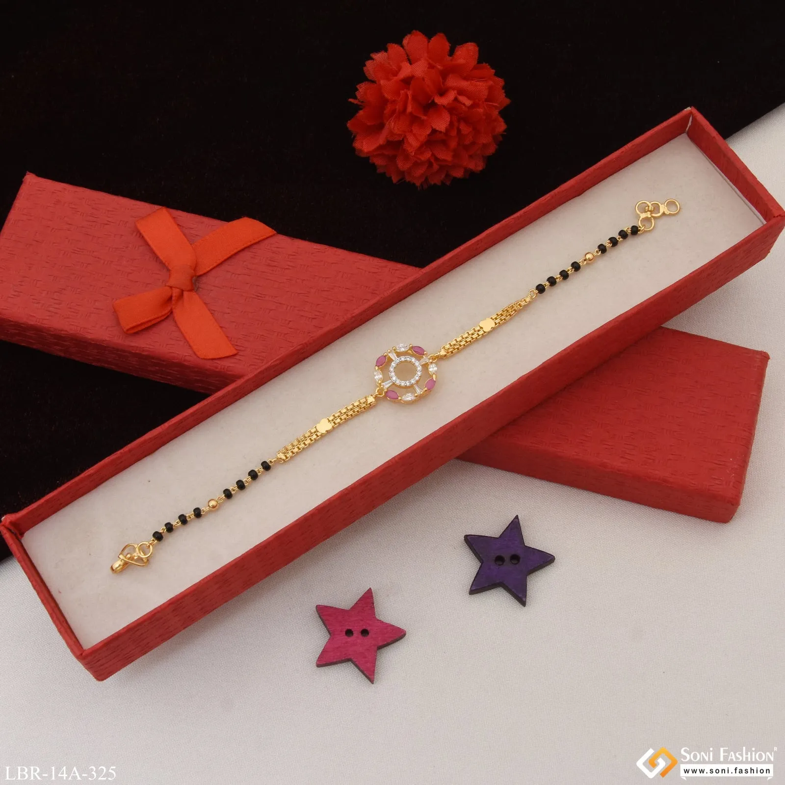 1 Gram Gold Plated Eye-Catching Design Mangalsutra Bracelet for Women - Style A325