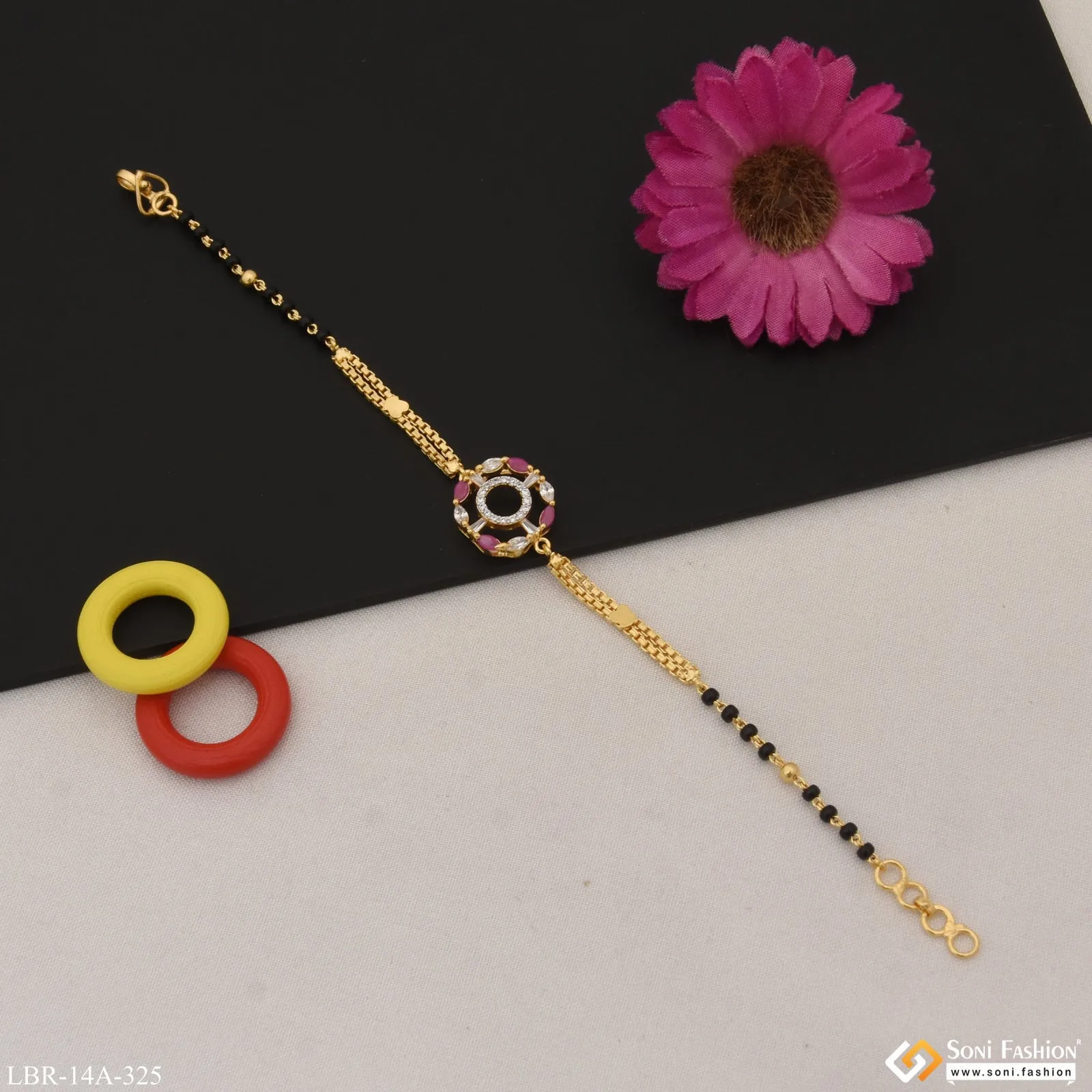 1 Gram Gold Plated Eye-Catching Design Mangalsutra Bracelet for Women - Style A325