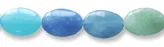 14x10mm Flat Oval Multi Blue Quartz Beads, 16in strand