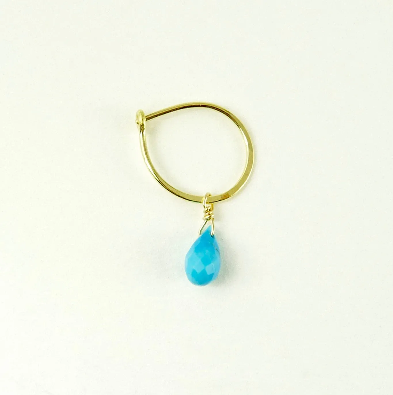 18ct Gold hoop earring with assorted gemstone briolette drops