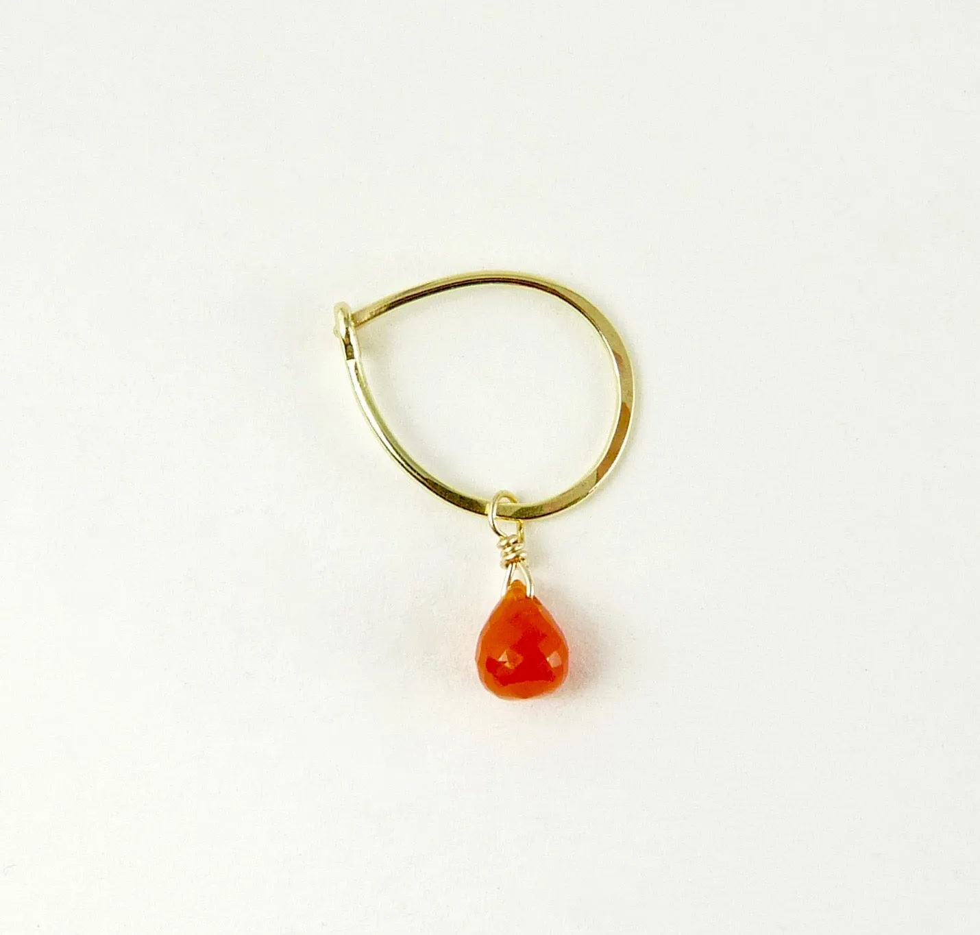 18ct Gold hoop earring with assorted gemstone briolette drops