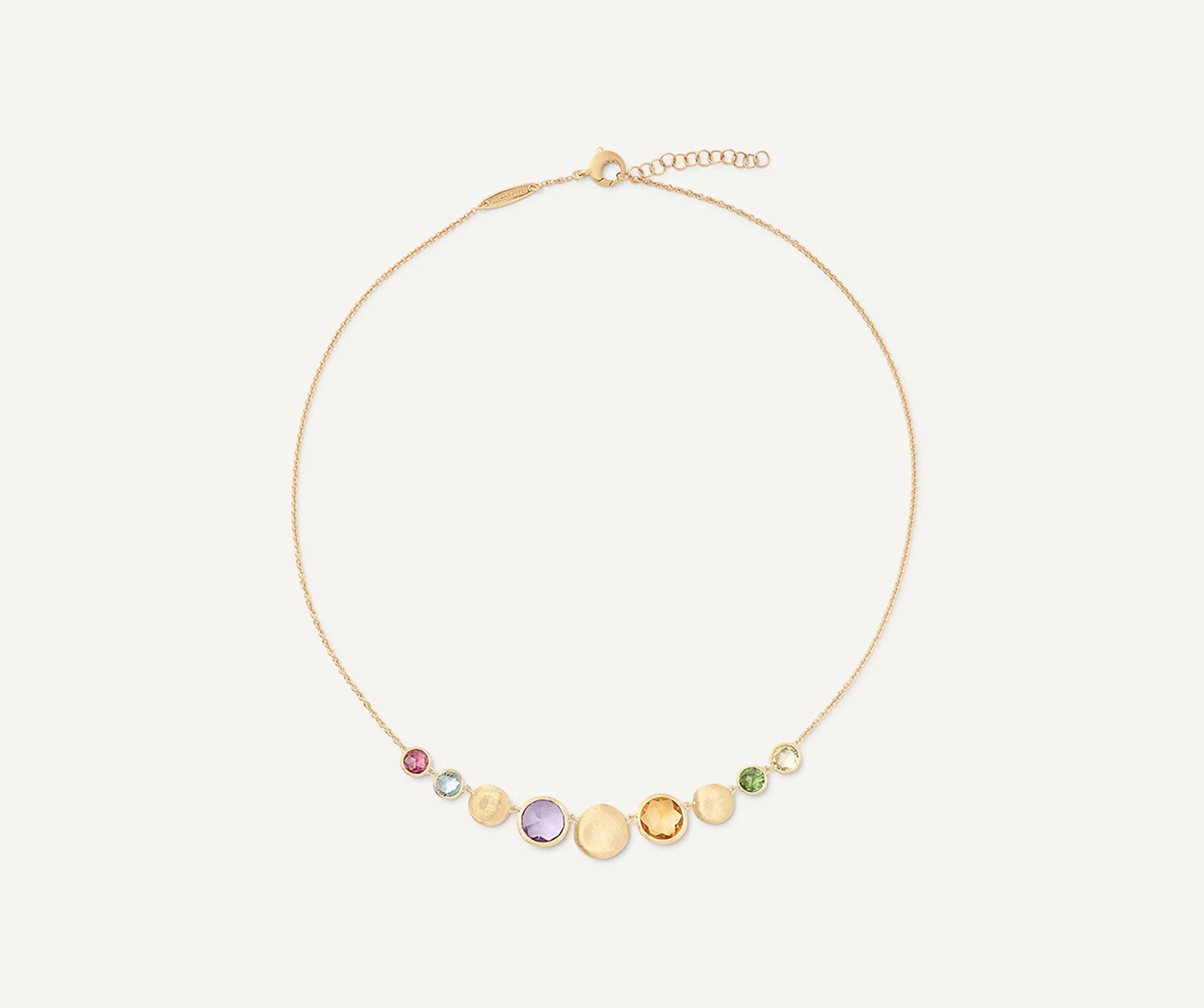 18K Yellow Gold Gemstone "Halfsie" Necklace