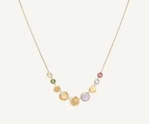 18K Yellow Gold Gemstone "Halfsie" Necklace