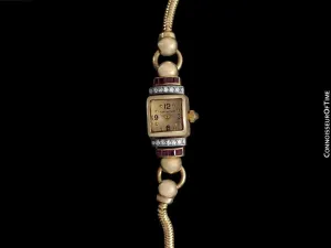 1940's Tiffany & Co. Ladies Vintage Watch - 14K Gold with Diamonds & Rubies