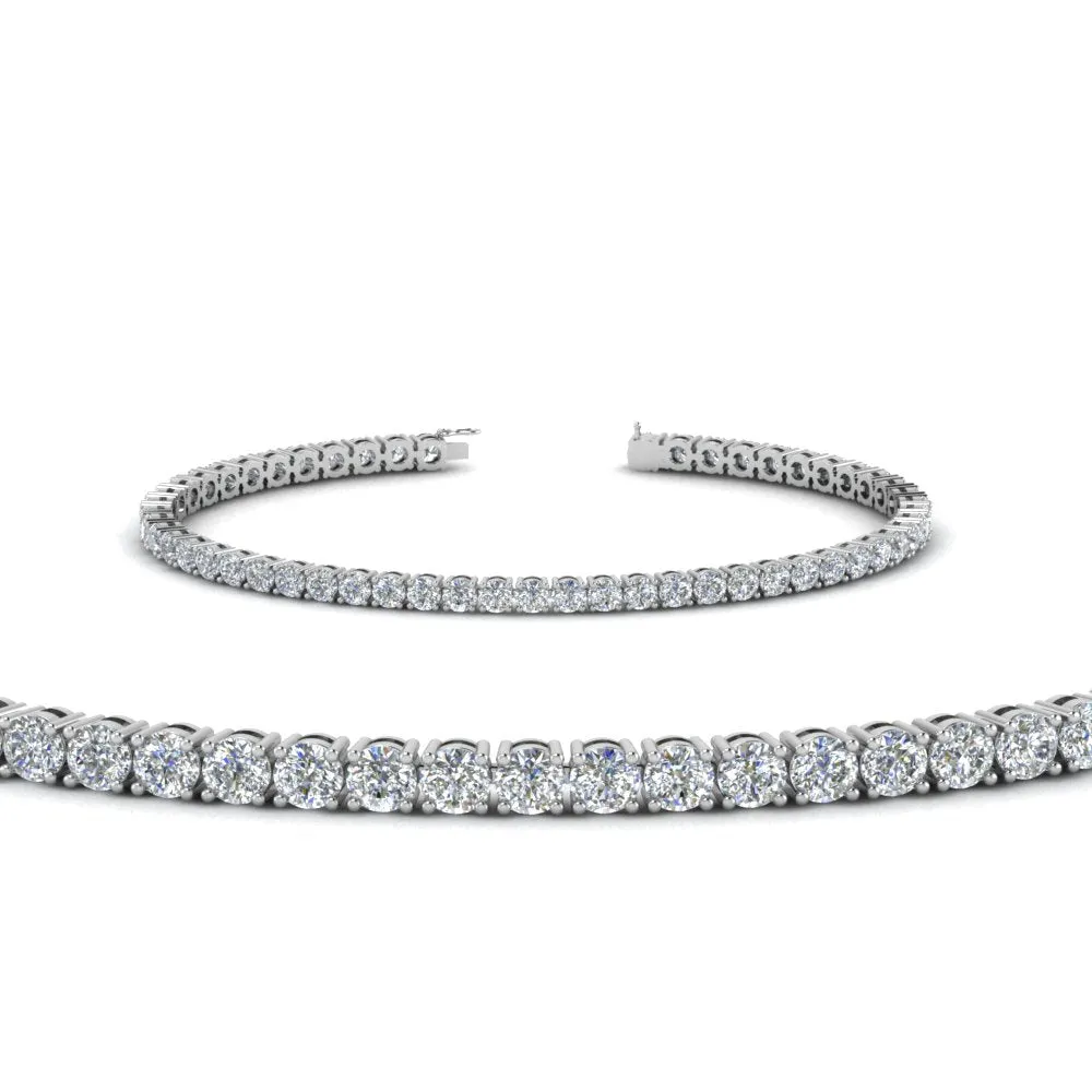 2 To 15 Carat Lab Diamond Tennis Bracelet For Women 14K Gold