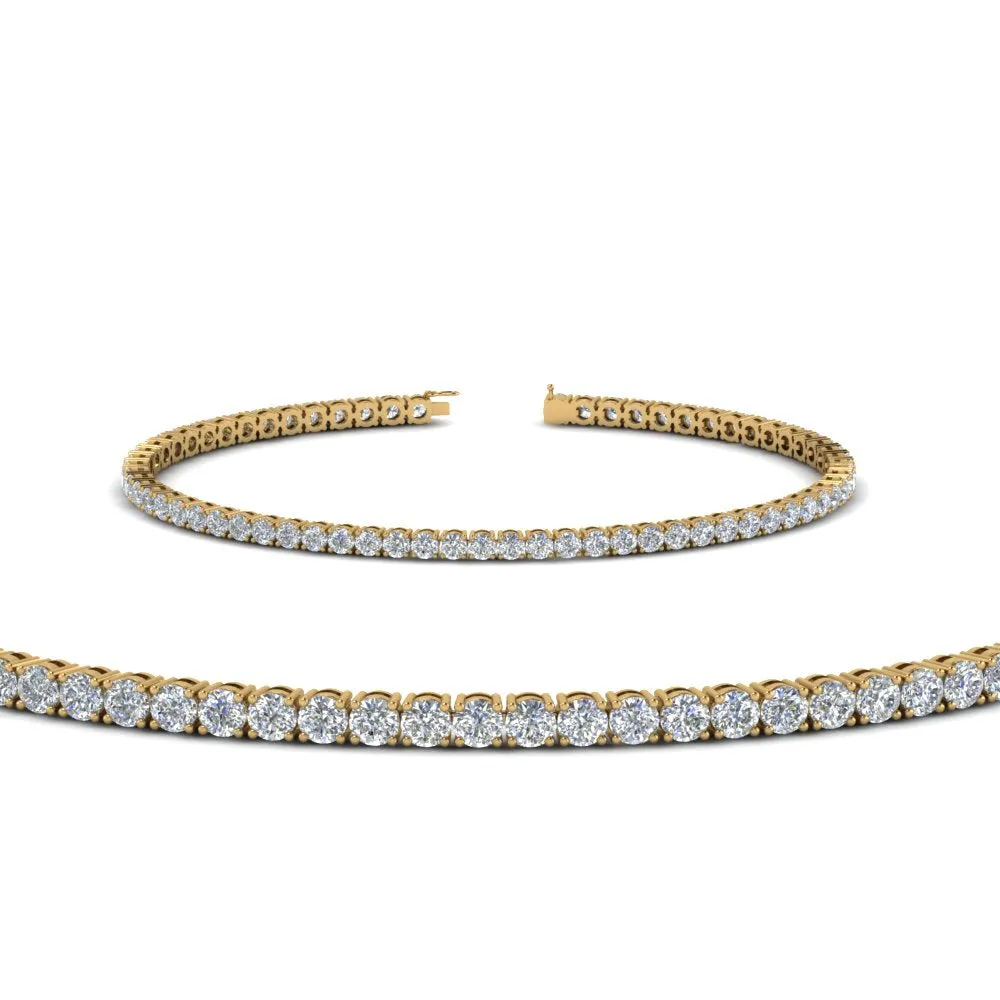 2 To 15 Carat Lab Diamond Tennis Bracelet For Women 14K Gold