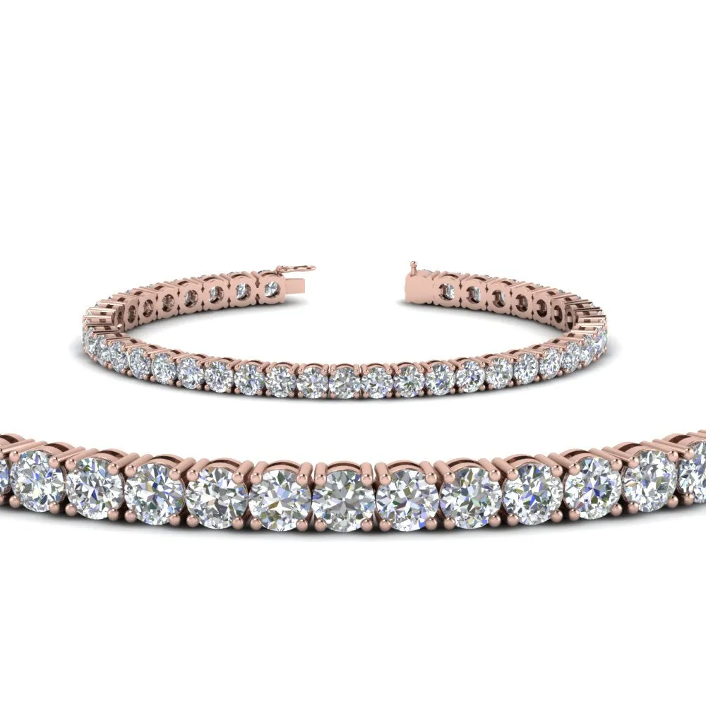 2 To 15 Carat Lab Diamond Tennis Bracelet For Women 14K Gold