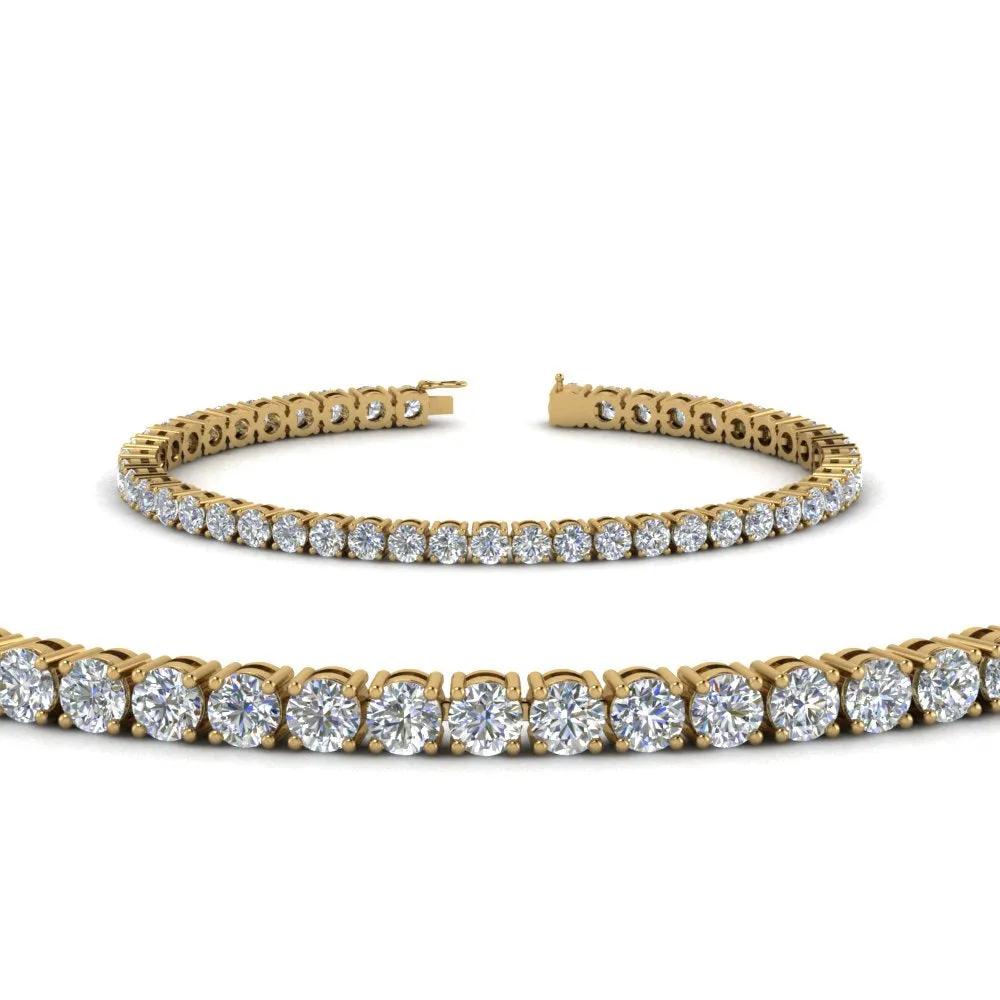 2 To 15 Carat Lab Diamond Tennis Bracelet For Women 14K Gold