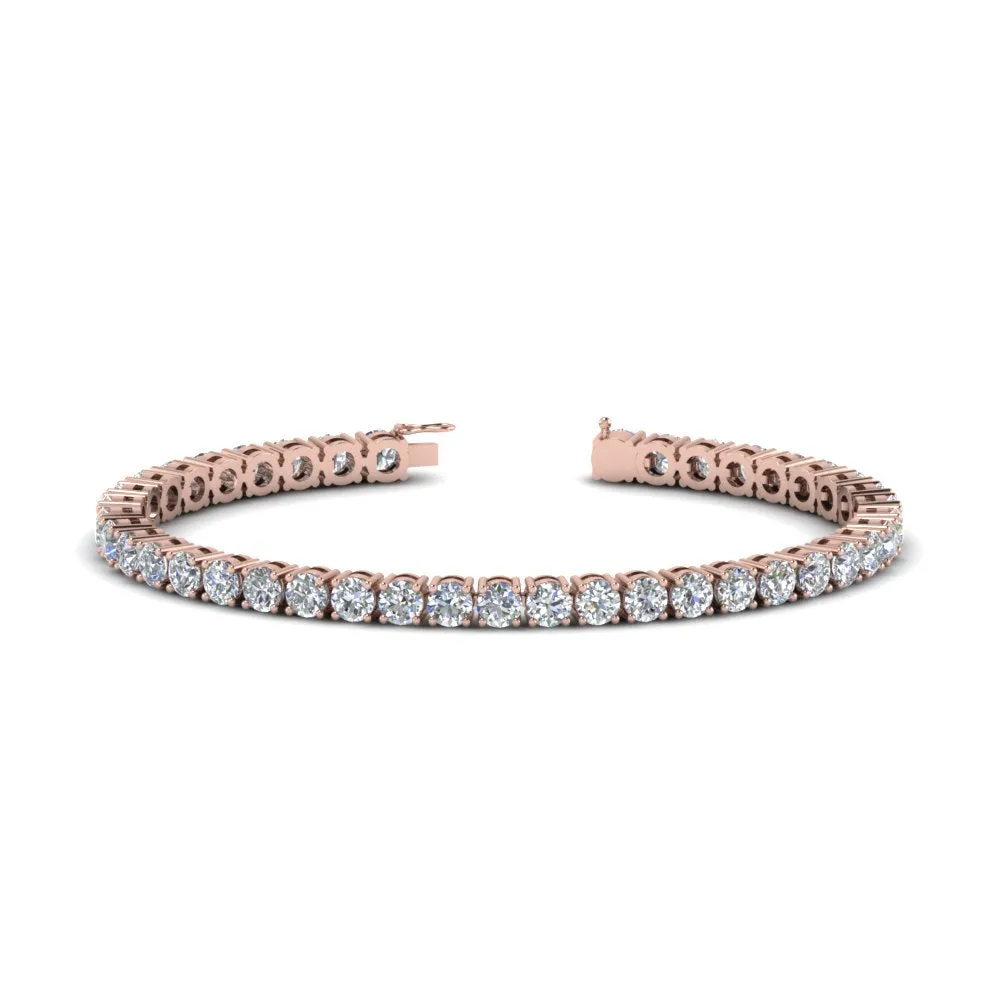 2 To 15 Carat Lab Diamond Tennis Bracelet For Women 14K Gold