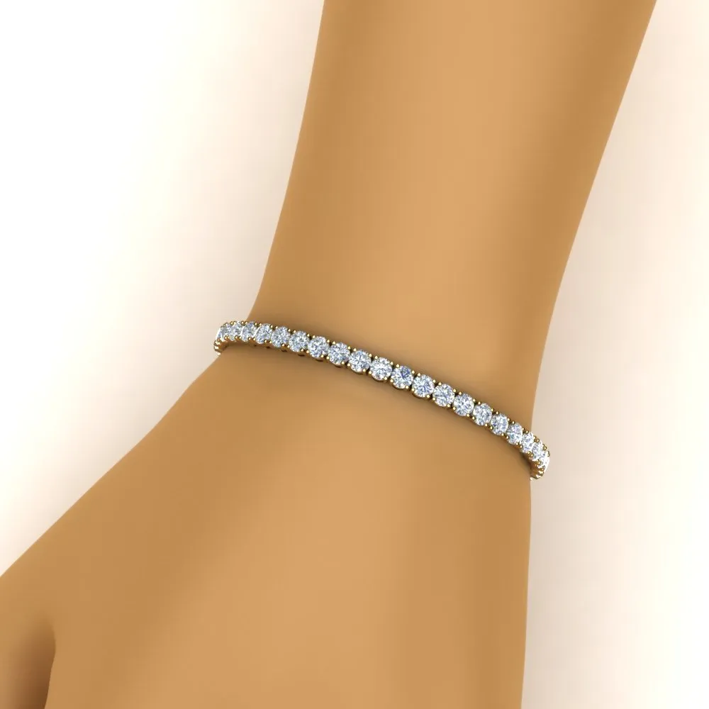 2 To 15 Carat Lab Diamond Tennis Bracelet For Women 14K Gold