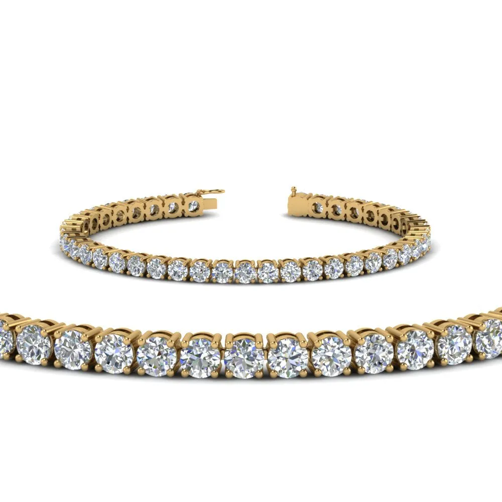 2 To 15 Carat Lab Diamond Tennis Bracelet For Women 14K Gold