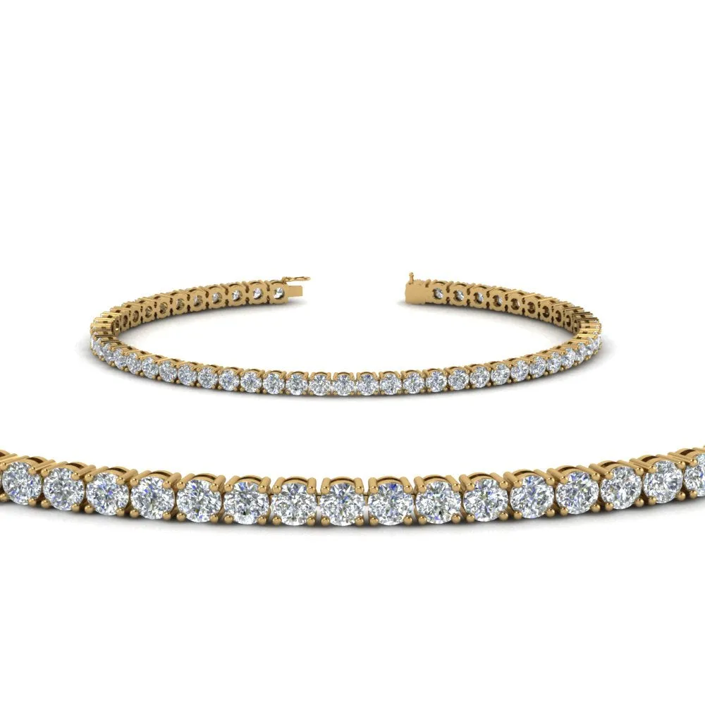 2 To 15 Carat Lab Diamond Tennis Bracelet For Women 14K Gold