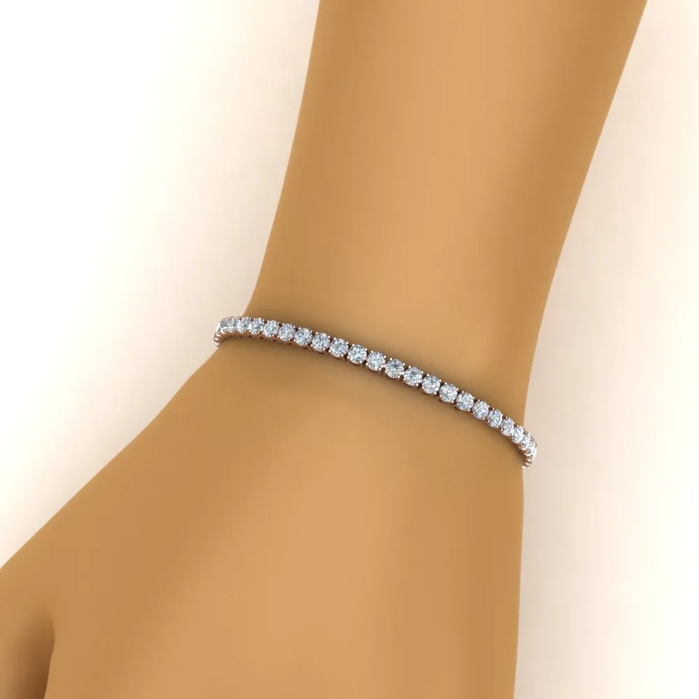 2 To 15 Carat Lab Diamond Tennis Bracelet For Women 14K Gold