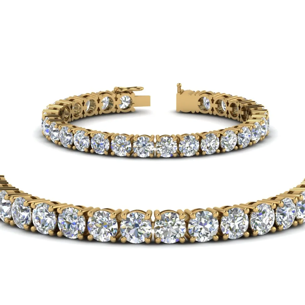 2 To 15 Carat Lab Diamond Tennis Bracelet For Women 14K Gold