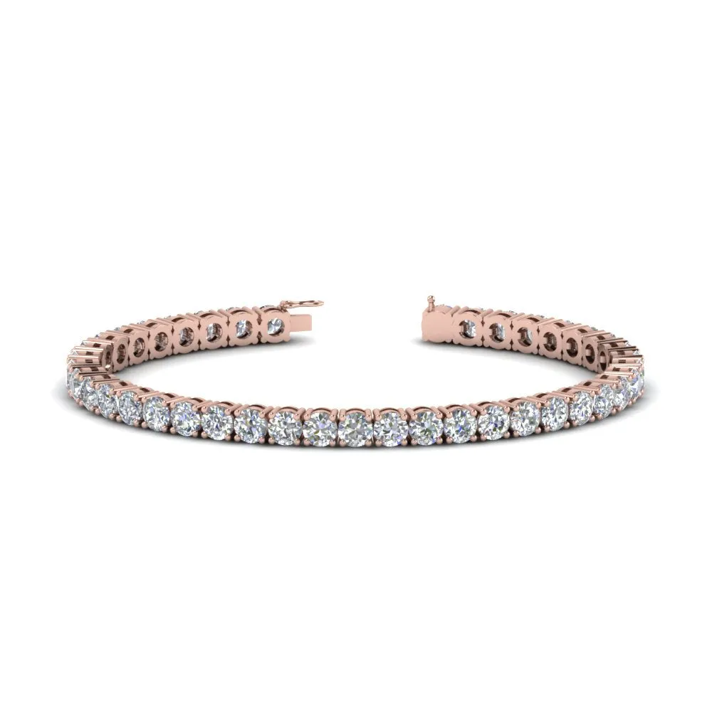 2 To 15 Carat Lab Diamond Tennis Bracelet For Women 14K Gold