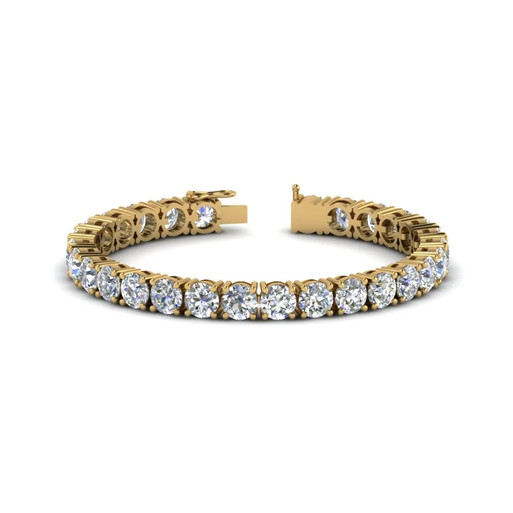 2 To 15 Carat Lab Diamond Tennis Bracelet For Women 14K Gold