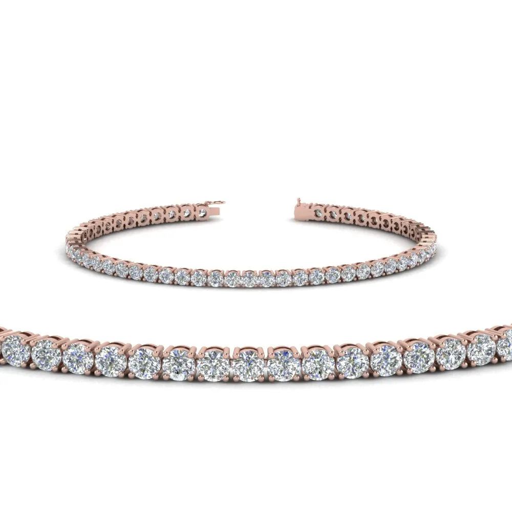 2 To 15 Carat Lab Diamond Tennis Bracelet For Women 14K Gold