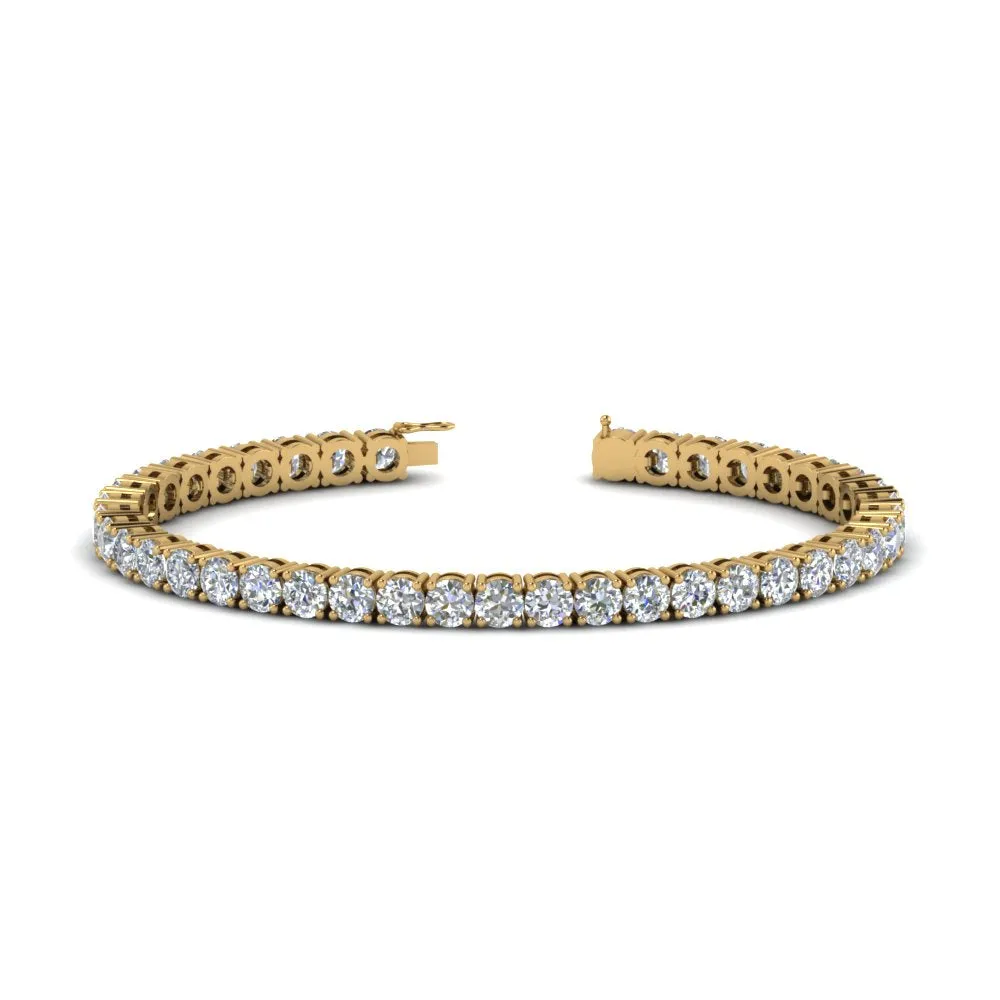 2 To 15 Carat Lab Diamond Tennis Bracelet For Women 14K Gold