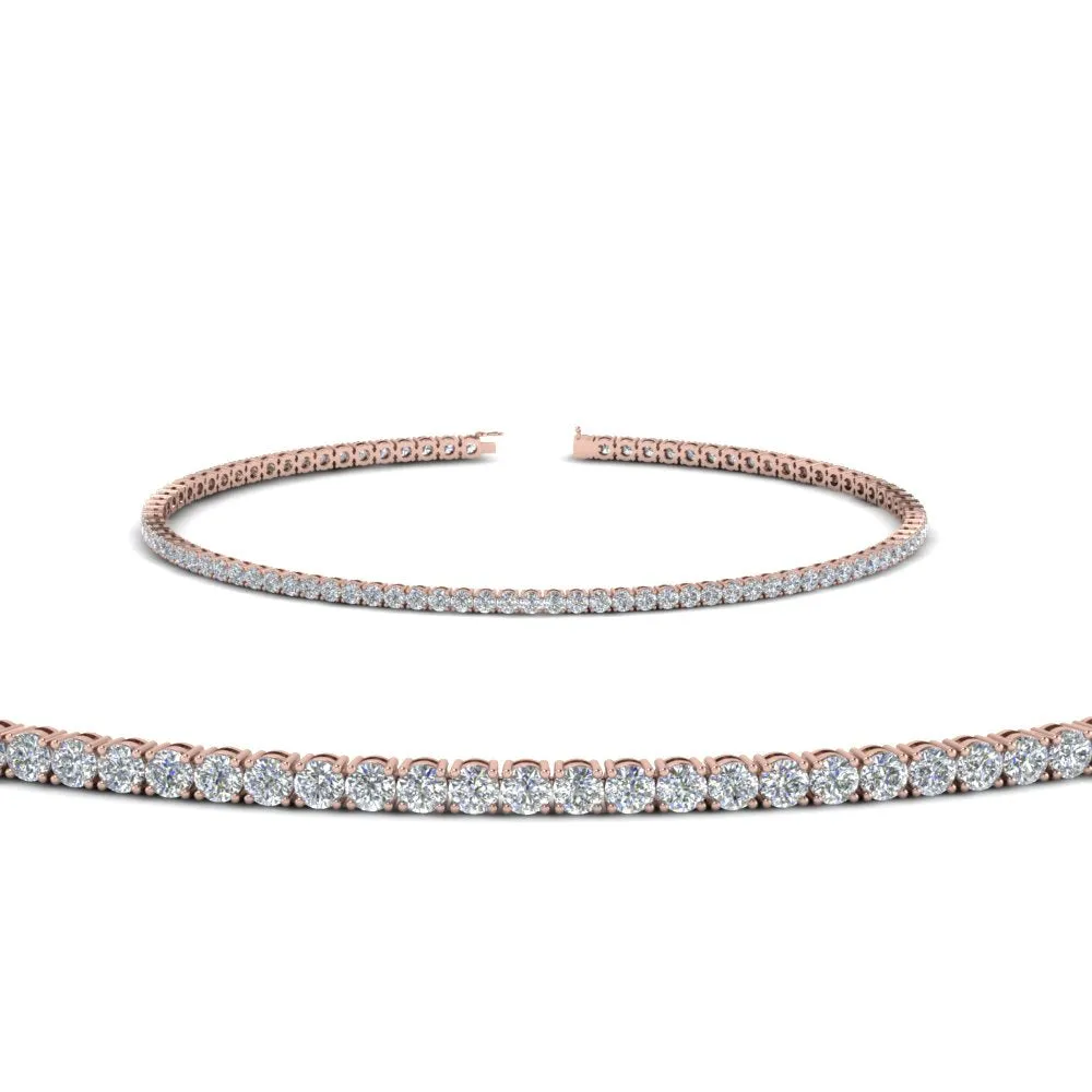 2 To 15 Carat Lab Diamond Tennis Bracelet For Women 14K Gold