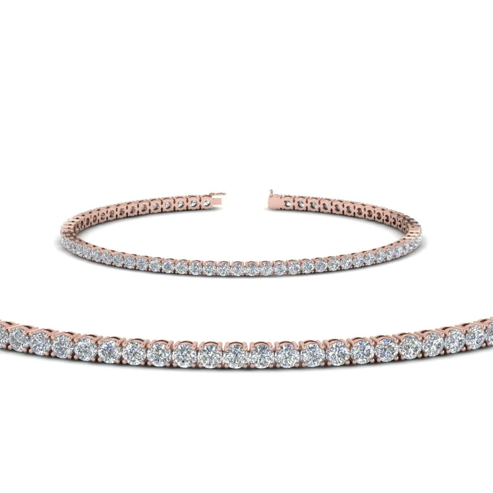 2 To 15 Carat Lab Diamond Tennis Bracelet For Women 14K Gold