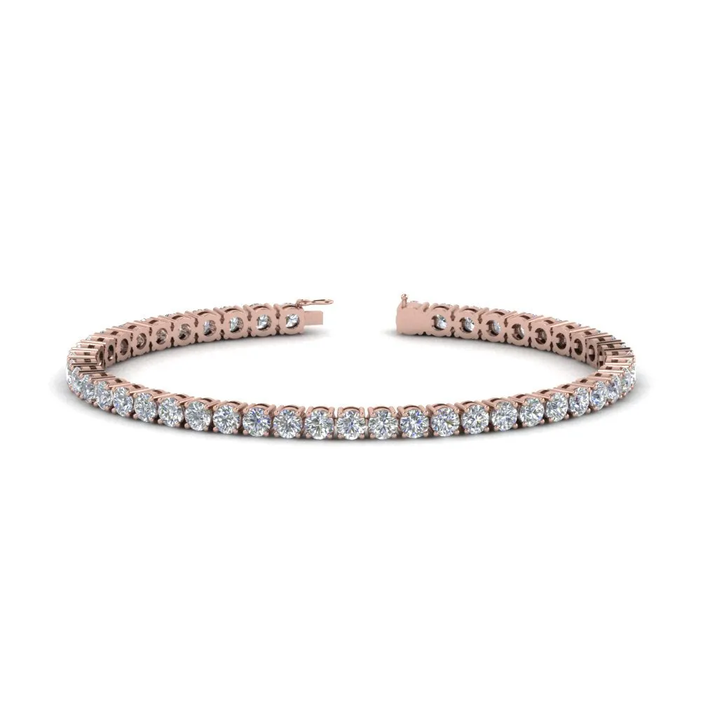 2 To 15 Carat Lab Diamond Tennis Bracelet For Women 14K Gold