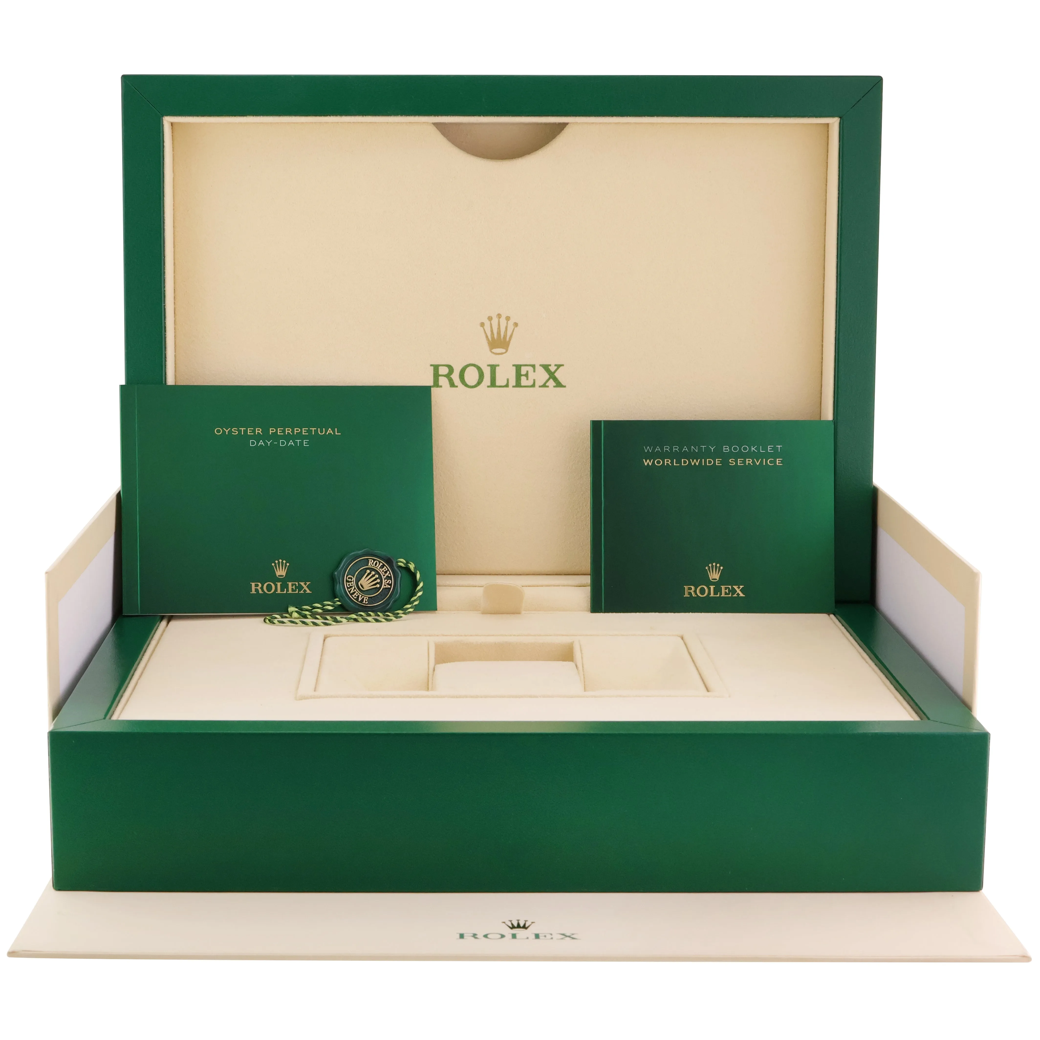 2015 MINT Rolex Day-Date 41mm Blue Roman Platinum President 218206 Watch Box