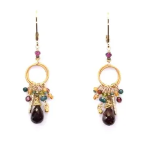 24K Vermeil Earrings with Garnet & Apatite