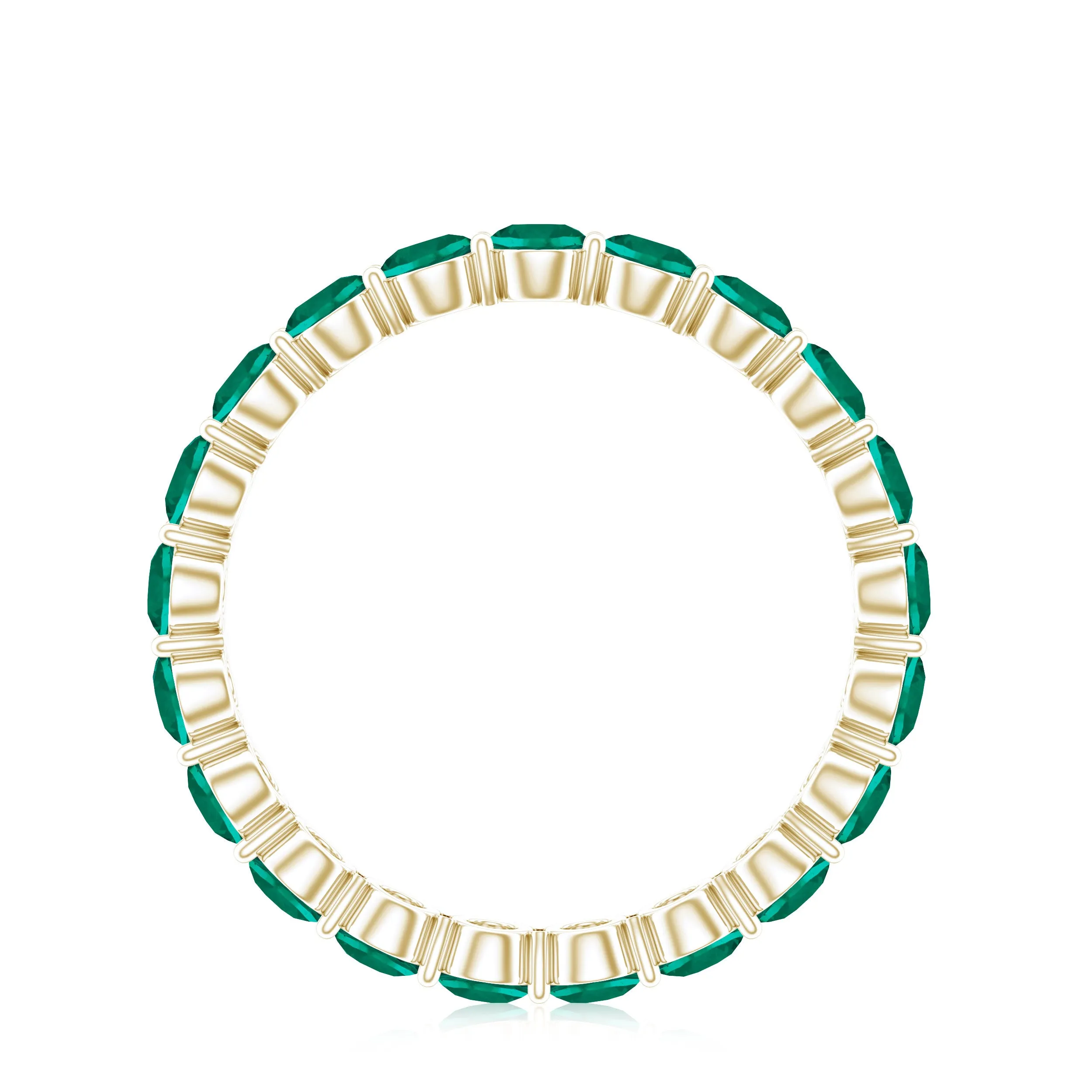 2.5 CT Round Lab-Created Emerald Full Eternity Band Ring in Gold