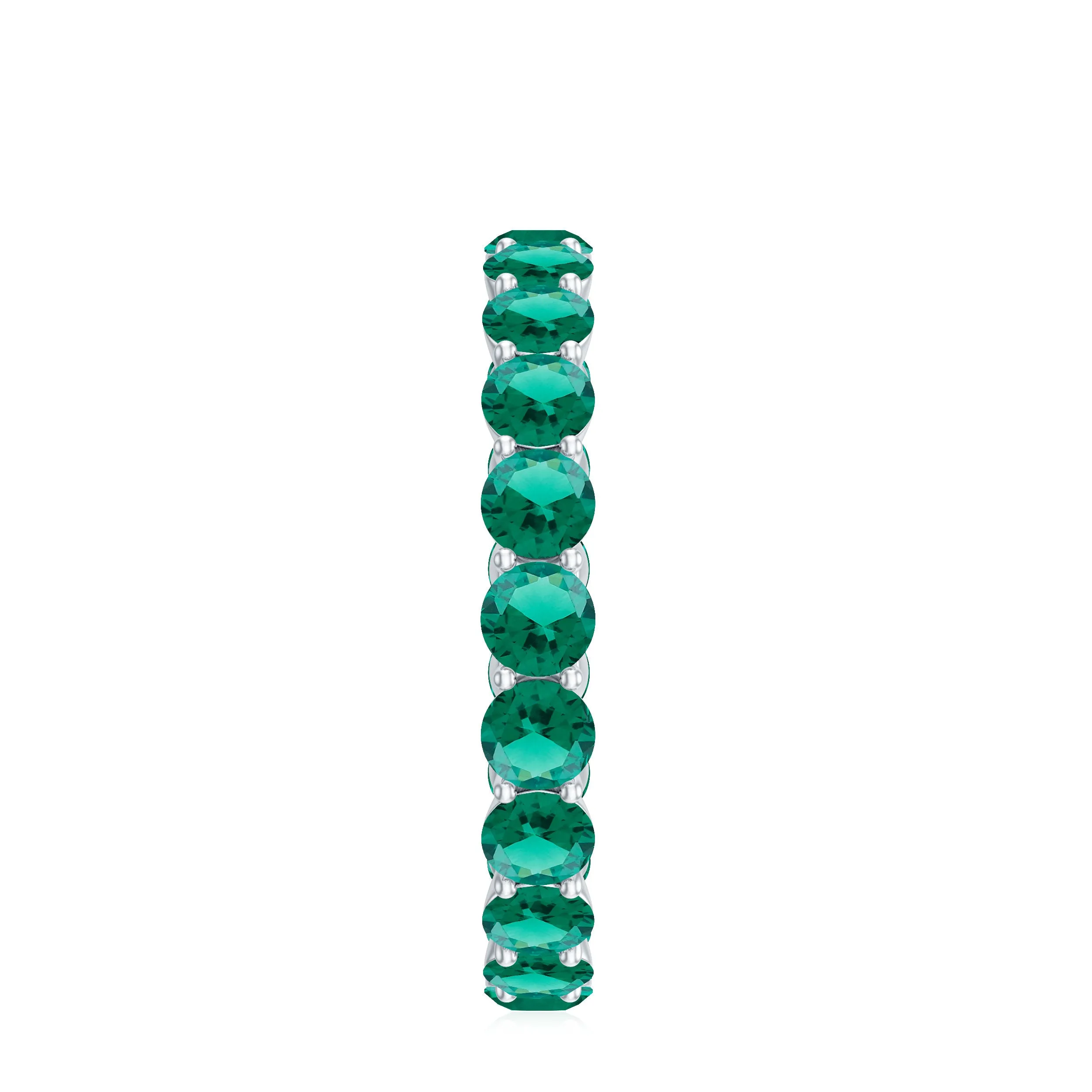 2.5 CT Round Lab-Created Emerald Full Eternity Band Ring in Gold