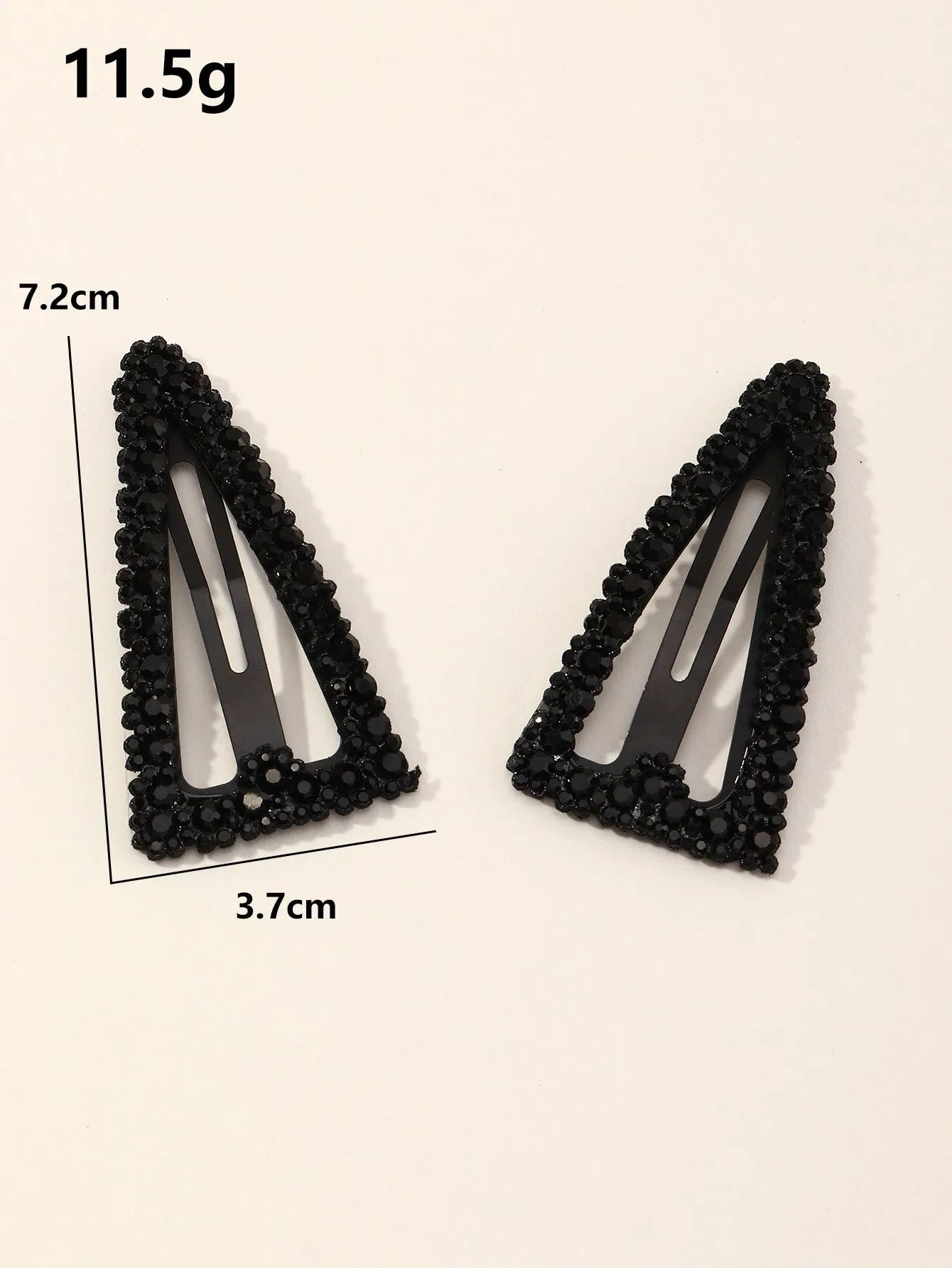 2pcs Rhinestone Decor Geometric Triangle Hair Clip for Women Barrette Styling