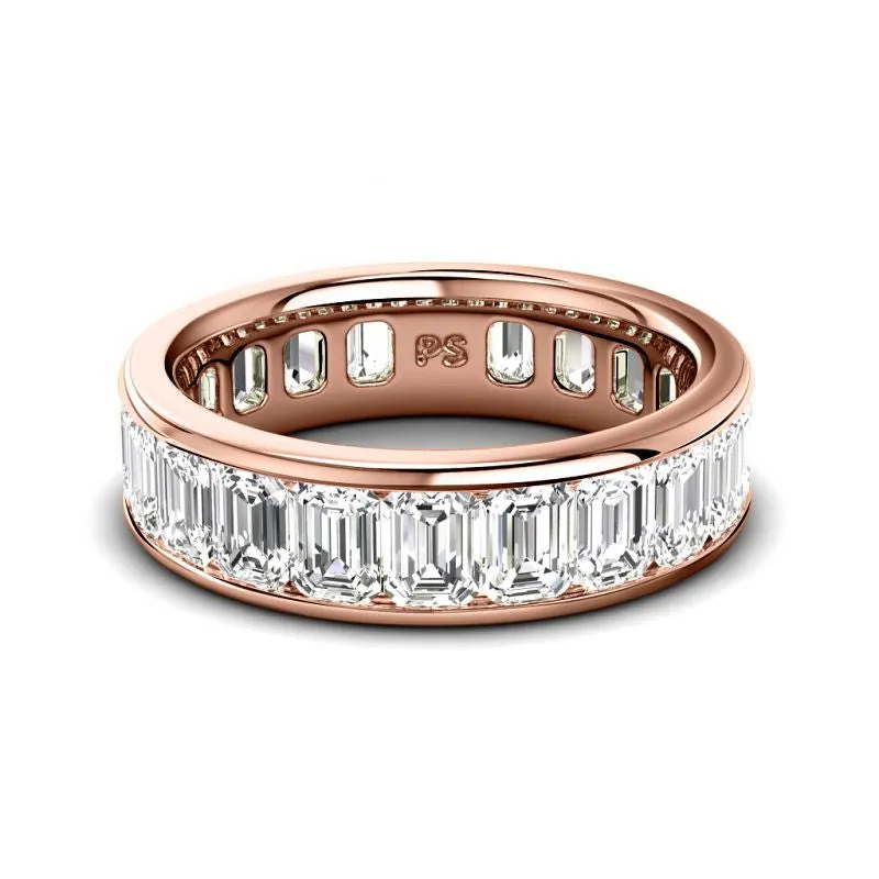 4.00-7.00 CT Emerald Cut Diamonds - Eternity Ring