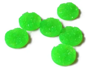 6 20mm Bright Green Faux Druzy Cabochons