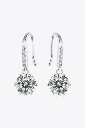 6-Prong Moissanite Drop Earrings