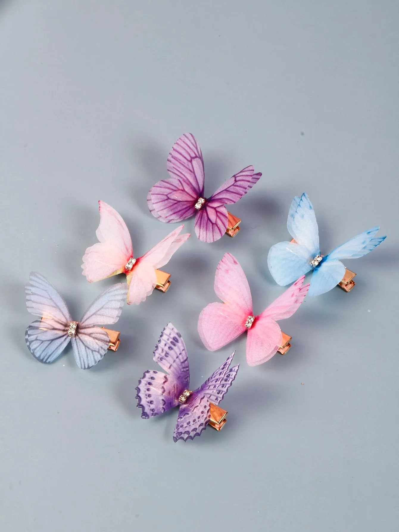 6pcs Fairy Butterfly Decor Hair Clip for Women Barrette Styling Hair Accessories