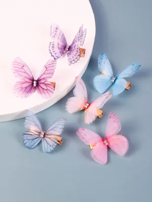 6pcs Fairy Butterfly Decor Hair Clip for Women Barrette Styling Hair Accessories