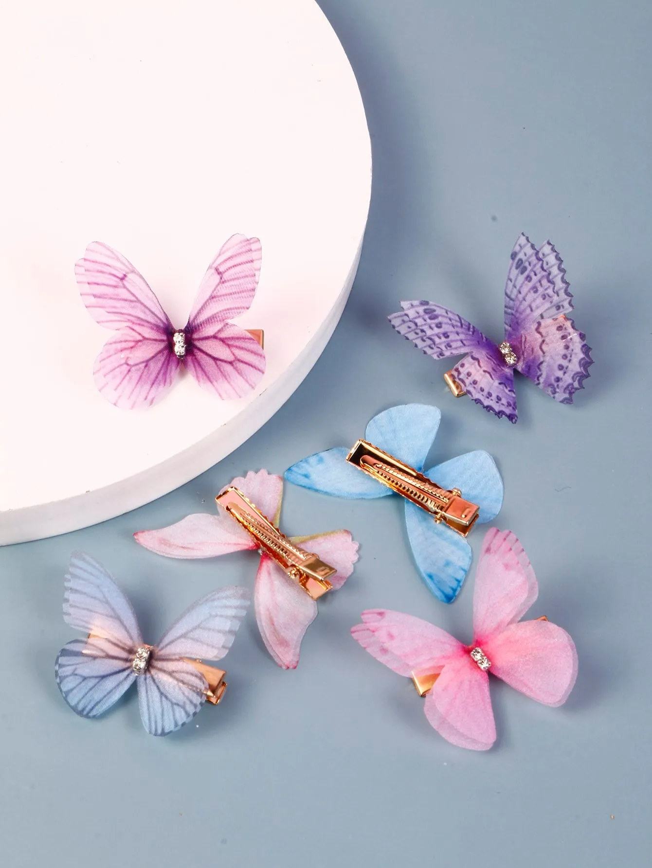 6pcs Fairy Butterfly Decor Hair Clip for Women Barrette Styling Hair Accessories