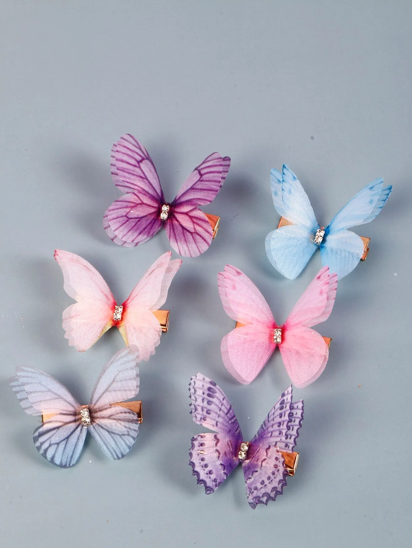 6pcs Fairy Butterfly Decor Hair Clip for Women Barrette Styling Hair Accessories