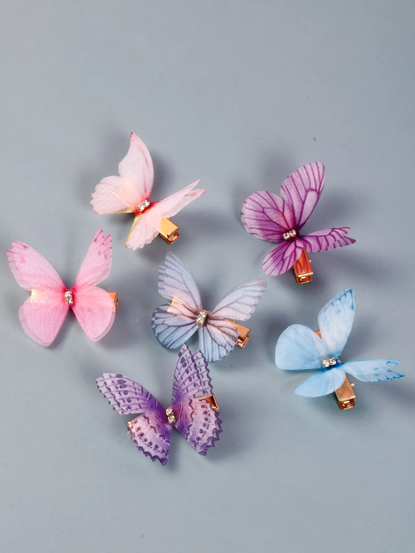 6pcs Fairy Butterfly Decor Hair Clip for Women Barrette Styling Hair Accessories