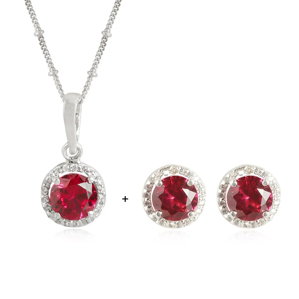 92.5 silver red stone earrings