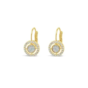 Absolute Jewellery White Opal Gold Drop Earrings