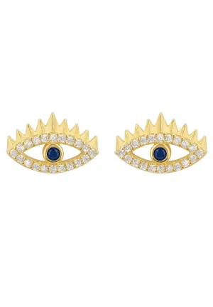 All Seeing Eye Stud Earrings Gold