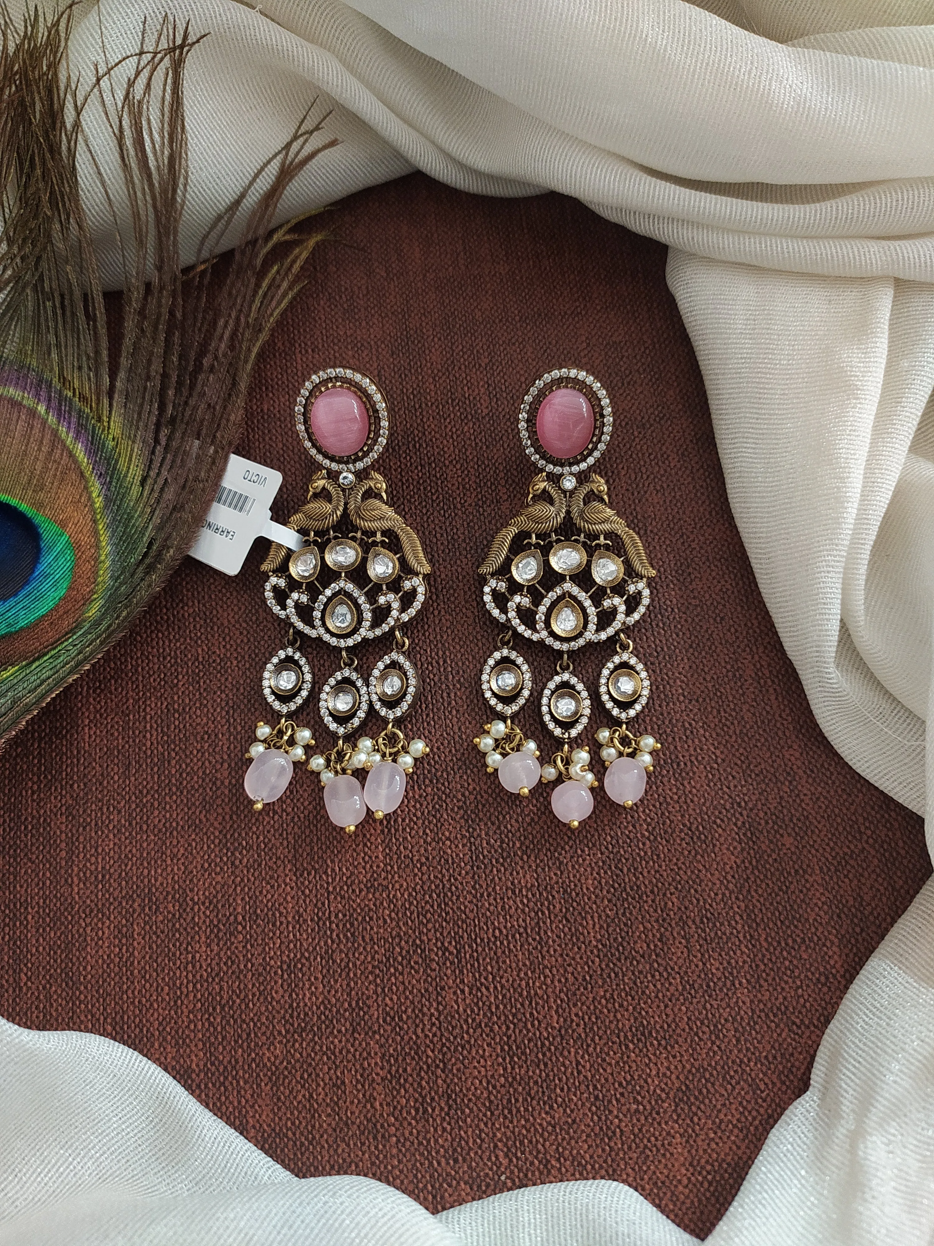 Alluring Peacock Design Dangler Earrings