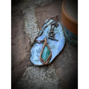 Amazonite Wire Wrap Copper Pendant