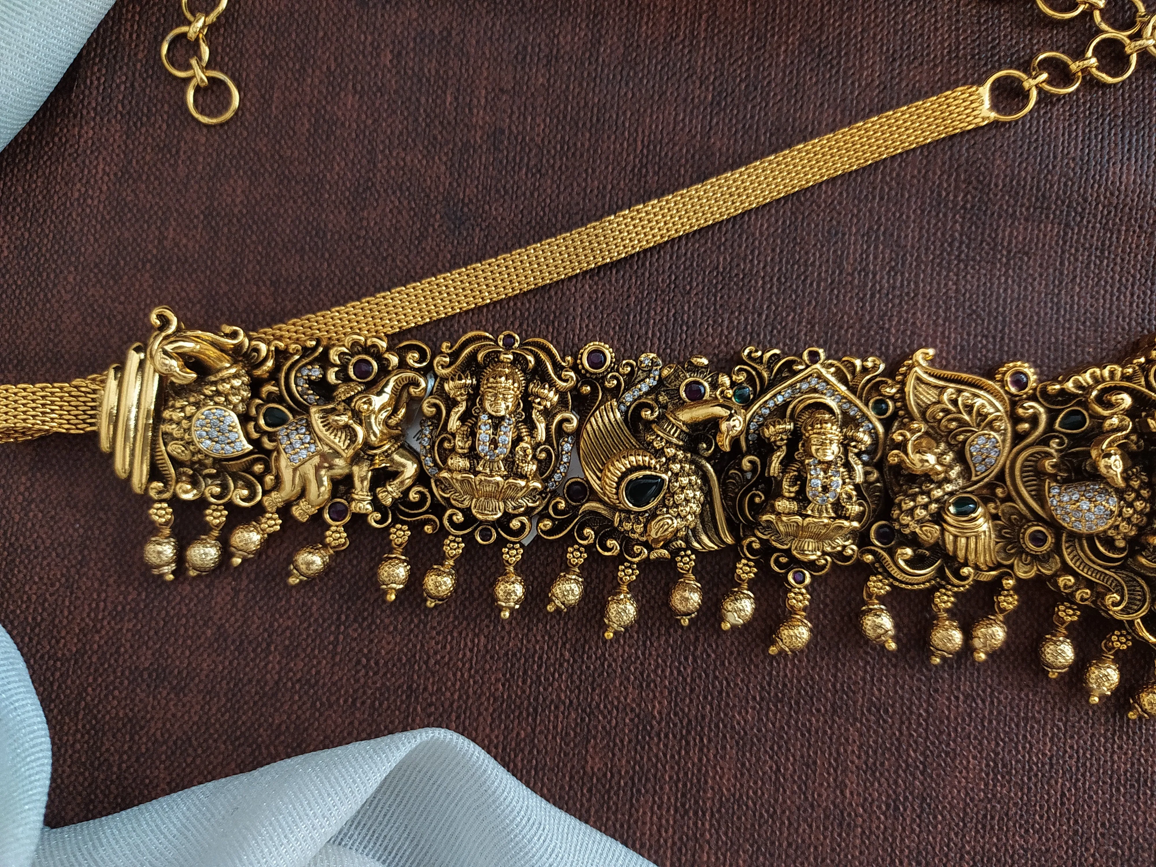 Antique Nagas Work Lakshmi Vaddanam