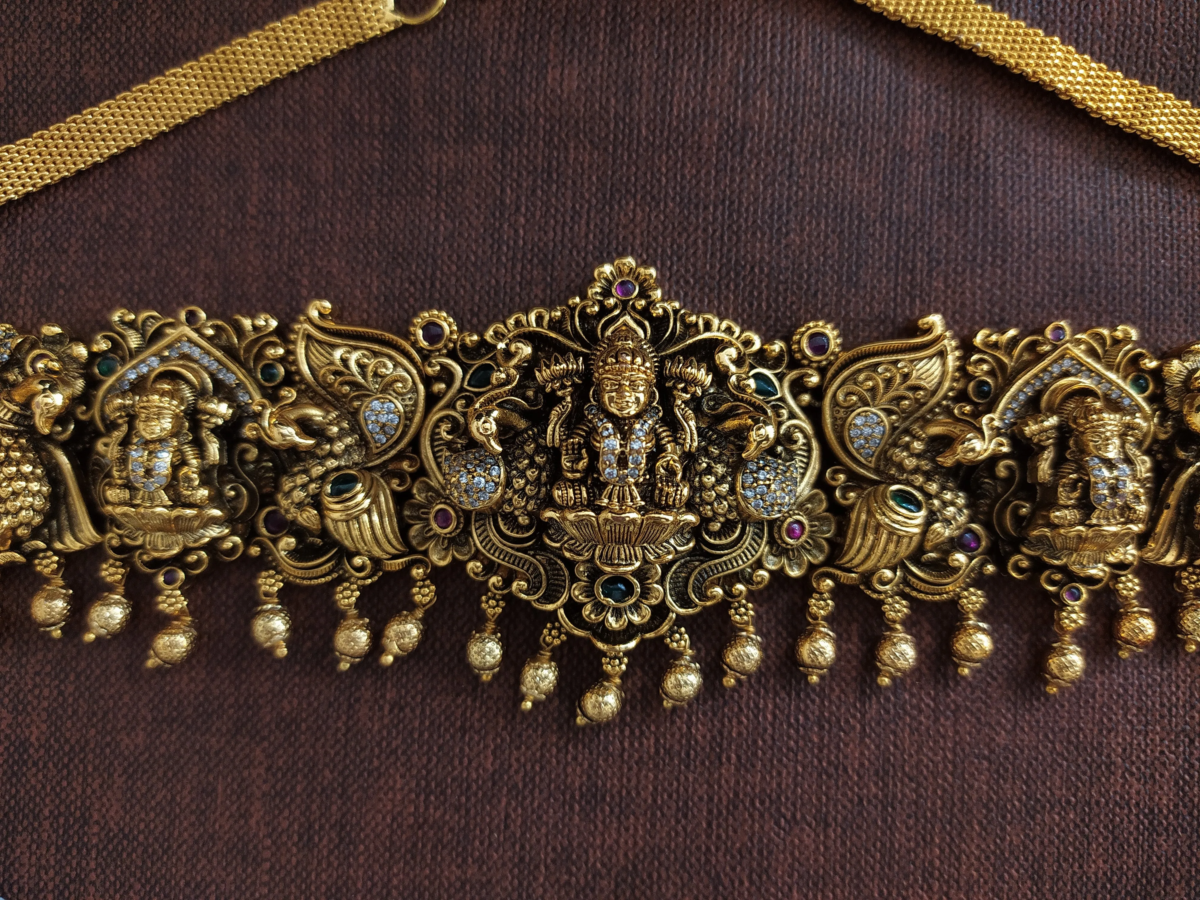 Antique Nagas Work Lakshmi Vaddanam