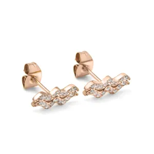 Aquarius Earrings with CZ Stones - Rose Gold