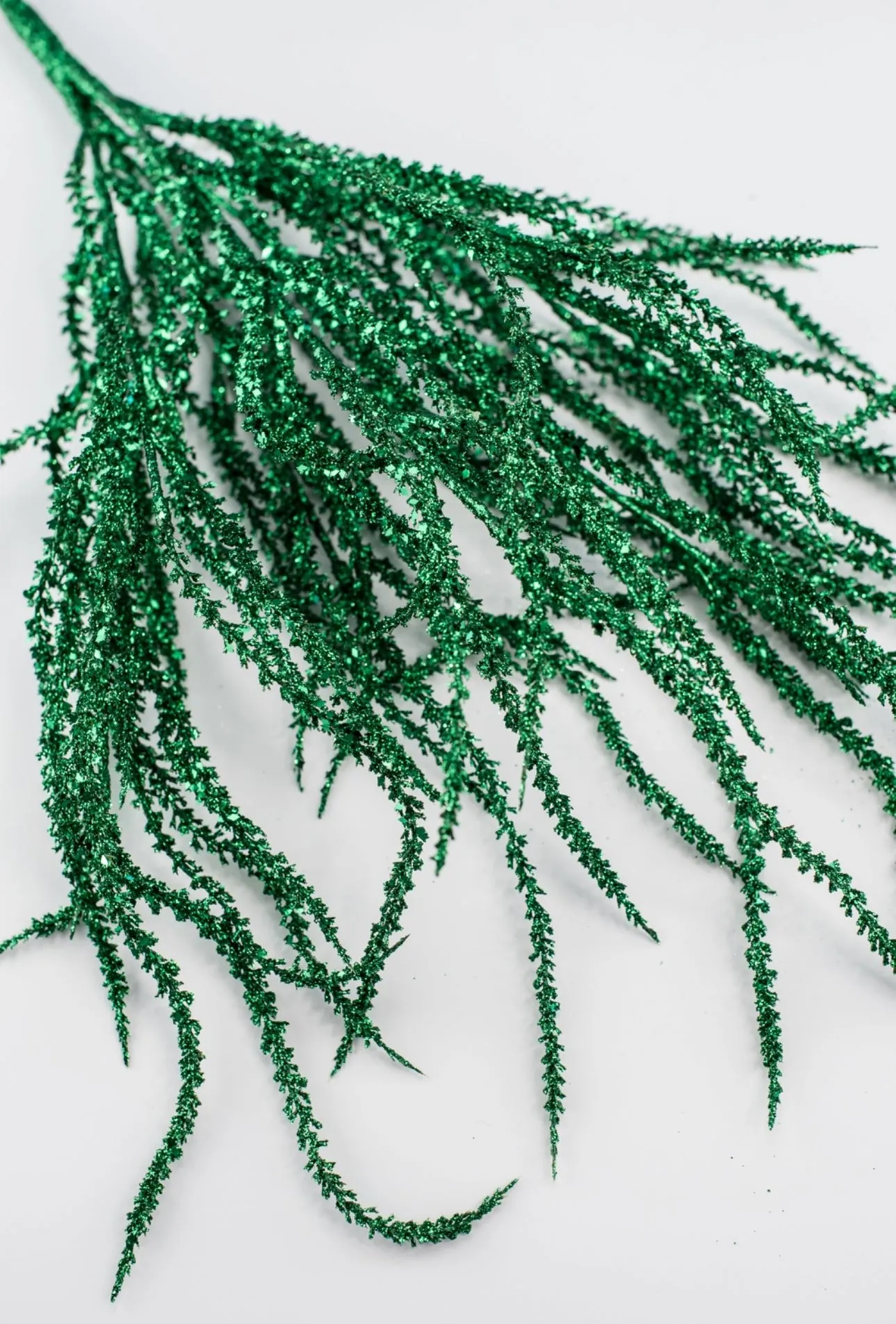 Artificial willow bush - glittered green