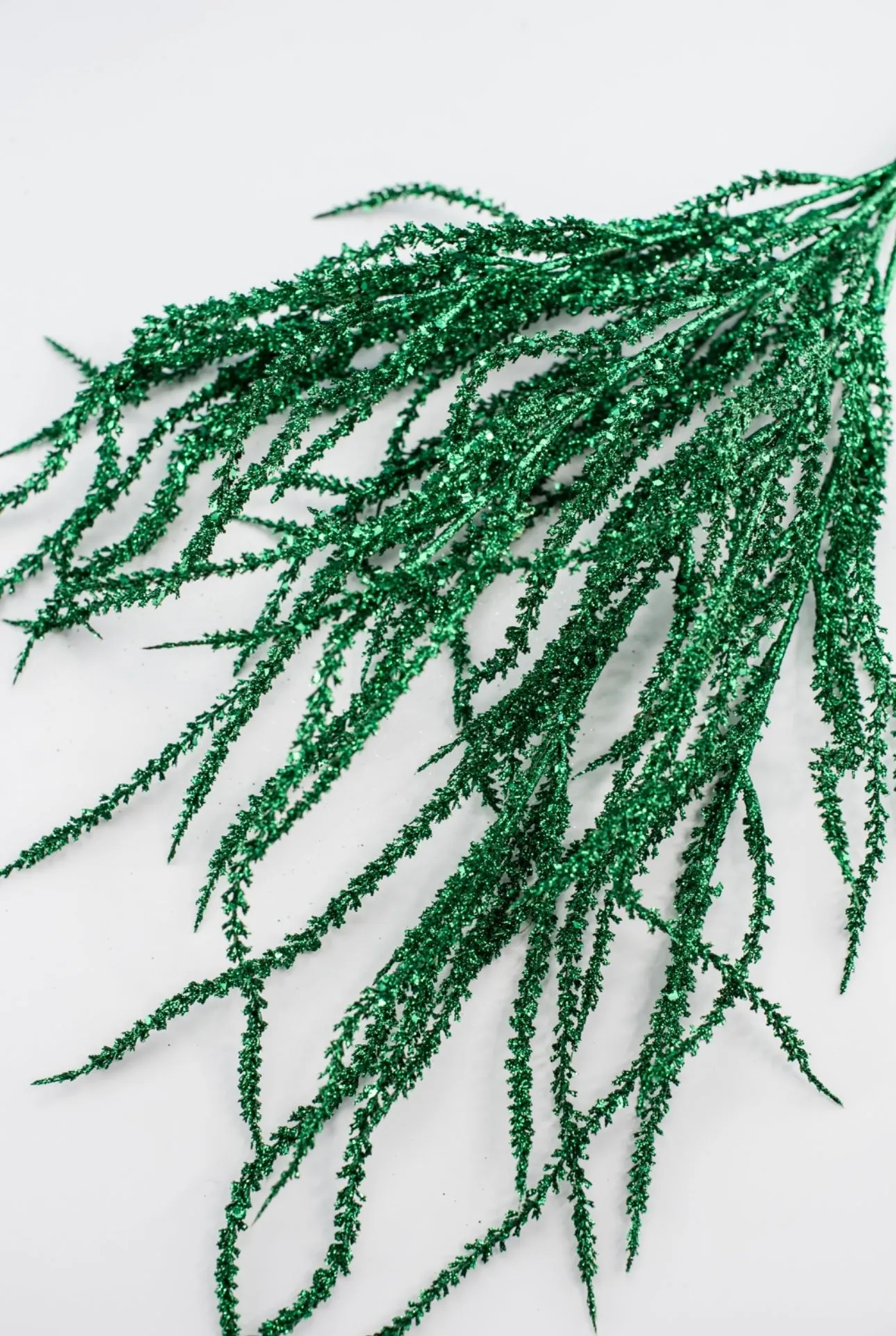 Artificial willow bush - glittered green