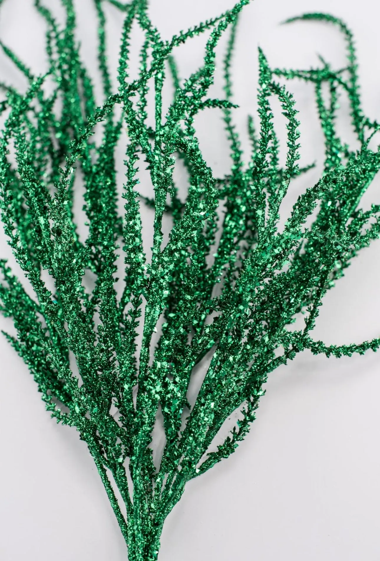 Artificial willow bush - glittered green