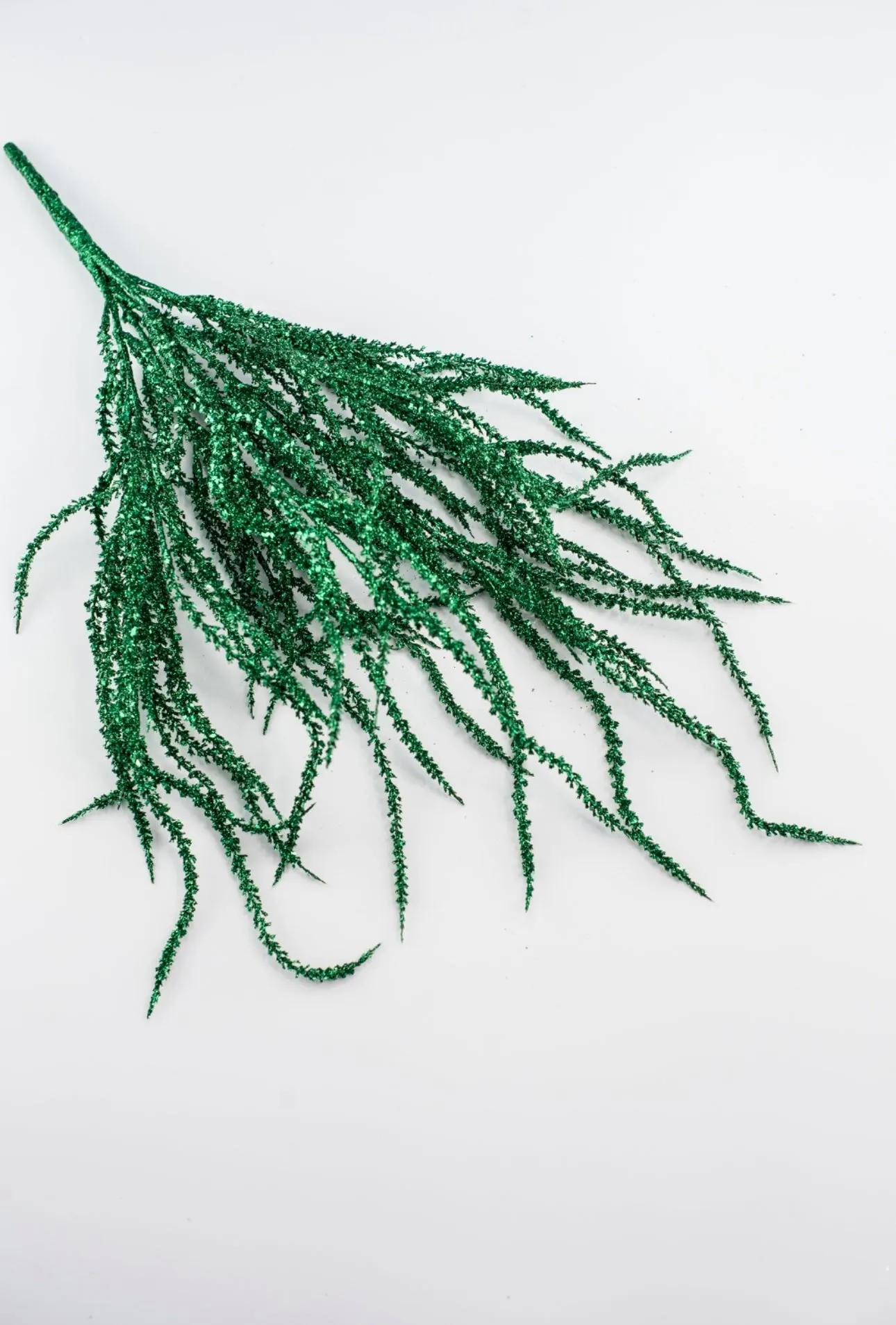 Artificial willow bush - glittered green